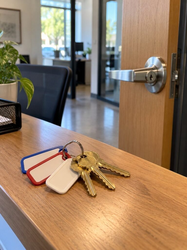 Master key set on an office desk in San Diego